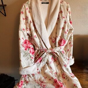 Lauren Ralph Lauren Floral Robe - Pink and Cream